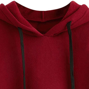 Hoodies courts pour femmes en polaire douce à capuche, décontractés, à manches longues, pour l'hiver, personnalisables, tricotés, pour l'automne - Product Image 6