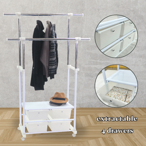 Support de vêtements en tube de fer sur pied enduit de poudre extensible peu encombrant moderne maison salon vêtements magasin de vêtements - Product Image 4