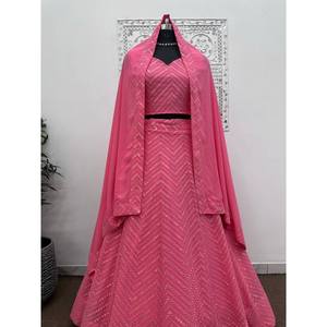 ชุดราตรี lehenga choli ปักสวยงามสำหรับงานปาร์ตี้และโอกาสพิเศษ - Product Image 2