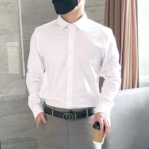 Camisas de Vestir Blancas para Hombre al por Mayor, de Alta Calidad, Formales, de Manga Larga, 100% Algodón Popelina, Antiarrugas, de Secado Rápido, 220g - Product Image 1