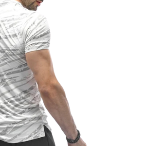 Camiseta Deportiva Blanca de Secado Rápido para Hombre, Transpirable, Elástica en 4 Direcciones, Costuras Overlock, para Gimnasio, Running, Entrenamiento - Product Image 5
