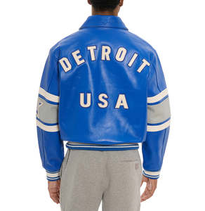 Avirex Style <b>Men's</b> Cow Leather <b>Bomber</b> <b>Jacket</b> Custom Logo OEM ODM Premium Genuine Leather Flight <b>Jacket</b> Outerwear Manufacturer - Product Image 3