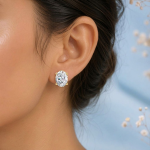 Pendientes de lujo chapados en oro de plata 925 con corte ovalado, joyería fina para mujer, elegantes para bodas y fiestas, diseño de regalo. - Product Image 2