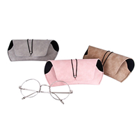 Nouveau design boîte de rangement en cuir pliable noir en cuir lunettes lunettes de soleil lunettes boucle d'oreille pendentif boîtes d'emballage étuis avec logo