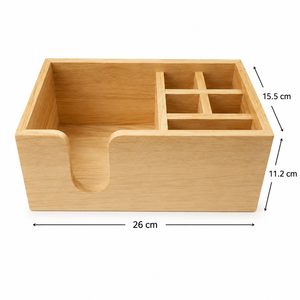 Organizador de Estación de Café de Madera Personalizado OEM ODM con Porta Servilletas y Almacenamiento de Condimentos con Múltiples Compartimentos para Cafetería y Restaurante - Product Image 3