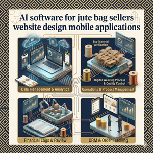 Software de IA para diseñar sitios web de vendedores de bolsas de yute, aplicaciones móviles para Android e iOS, comercio electrónico, contabilidad, CRM, ERP, software en línea. - Product Image 2