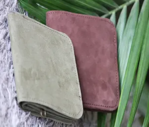Direct Factory Supply Grey & Brown Real Leather <b>Wallet</b> Design Cute Mini Fashion New Leather Money Card Holder Unisex <b>Wallet</b> - Product Image 3