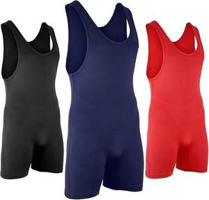 Venta en Línea, Singlets de Lucha Libre de Alta Calidad, 100% Algodón, Impresión por Transferencia de Calor, Ajustados, Servicio OEM al por Mayor - Product Image 5