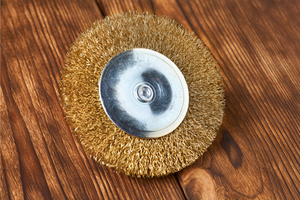 Crimped Brass Coated Wire Wheel Brush with Spindle 6mm Shank for Die Grinder Rotary <b>Tool</b> <b>Abrasive</b> Cleaning Deburring Brush - Product Image 6