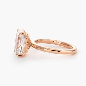 wholesale 3.5ct <b>Old</b> Mine Cut Lab Diamond Solitaire Ring in 18k Rose Gold Ring for Women Luxury <b>Cushion</b> Solitaire Engagement Ring - Product Image 4