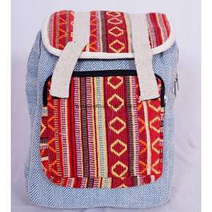 กระเป๋าเป้สะพายหลังขนาดเล็กทำมือจากป่านแท้ เป็นมิตรกับสิ่งแวดล้อม ทนทาน เหมาะสำหรับการเดินทางและใช้ในชีวิตประจำวัน บุด้วยผ้าฝ้าย ผลิตในอินเดีย - Product Image 1