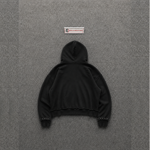 Sudadera con capucha extragrande negra con cremallera para hombre, estilo relajado, holgado y cómodo para el día a día, con bolsillos delanteros y detalles de tachuelas, informal. - Product Image 6