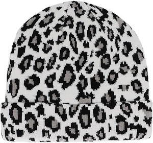 Women <b>Men</b> <b>Winter</b> Hats Leopard Print Cuffed Beanie Double Layers Thick Knitted Soft Warm Skull Ski <b>Cap</b> - Product Image 1