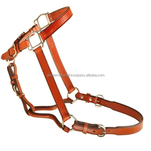 Beautiful Leather Show <b>Halter</b> with Matching Lead Double Adjustable Brass Buckle <b>Halter</b> Horse - Product Image 3