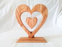 Centro de Mesa de Madera con Forma de Corazón, Diseño Elegante para Decoración Diaria del Hogar y Regalos