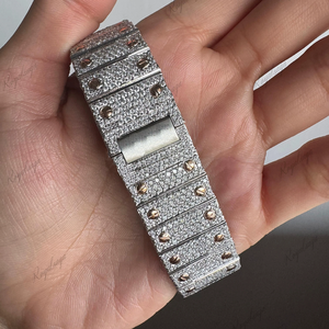 Montre Hip Hop personnalisée avec design carré, diamants Moissanite VVS1, plaquée or rose, pour hommes et femmes - Product Image 3