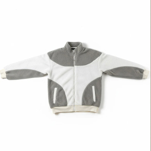 Custom Color block <b>Sherpa</b> Fleece Jacket for Men Teddy Zip-Up Winter Wear Jacket with High Collar Contrast Panels OEM - Product Image 3