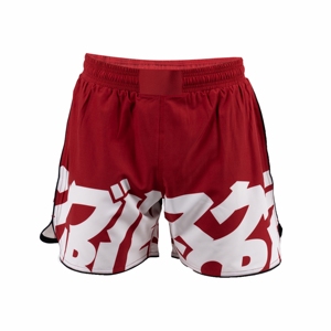 Pantalones Cortos de MMA Personalizados, Duraderos, para Entrenamiento y Grappling, para Hombre, Casuales, con Cintura Elástica, Textura Roja y Blanca |   Artes Marciales, Boxeo - Product Image 2
