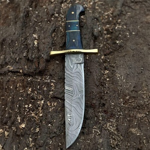 Couteau de survie, de chasse, de camping et de cuisine artisanal, personnalisé, prêt pour FBA, en acier Damas, avec manche en Micarta, pour activités de plein air, bushcraft et dépecage. - Product Image 2
