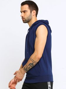<b>Men</b> Casual Breathable Workout <b>Hooded</b> Tank <b>Tops</b> Sports Bodybuilding Stringer Muscle Cut Gym Hoodies - Product Image 5