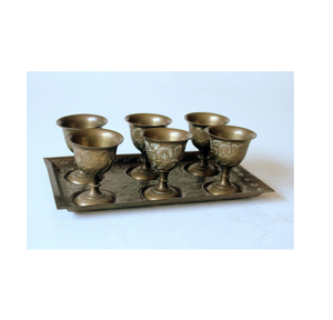 Support à œufs en laiton de bonne qualité avec finition miroir, meilleur grossiste, logo et prix personnalisés, 6 tasses avec plateau, pour table de petit-déjeuner - Product Image 1