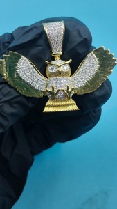 Collier pendentif Hip Hop Iced Out pour hommes, bijoux de style rappeur avec micro-pavé de diamants Moissanite - Product Image 2