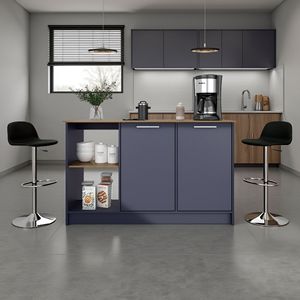 Isola da Cucina Alana con 2 Ante e 6 Ripiani, Categoria Prodotto Sedie da Bar - Product Image 1