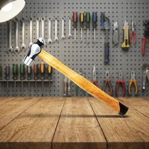 Marteau à bille en acier au carbone avec logo personnalisable, manche en bois, différentes tailles, outil manuel industriel, support OEM - Product Image 3