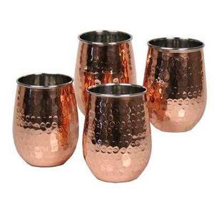 Vaso de cobre negro con acabado martillado, taza redonda para beber con borde en oro rosa, artículos de metal hechos a mano para el hogar moderno y la comedor. - Product Image 3