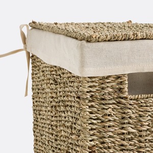 Woven Straw Laundry <b>Basket</b> Handmade Storage <b>Basket</b> Wholesale eco-friendly Made Viet Nam - Product Image 4
