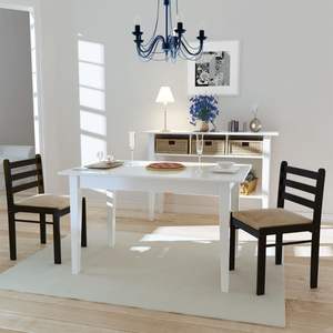 Juego de 2 sillas de comedor de madera de caucho marrón, diseño estándar y resistente - Product Image 1
