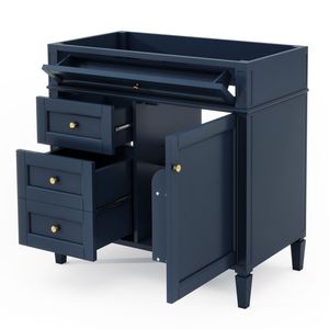 Mobile Bagno Moderno da 36 Pollici Senza Piano, Struttura in Legno Massello con 2 Cassetti a Ribalta e 2 Cassetti Standard - Product Image 4