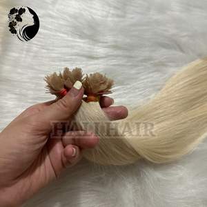 Venta al por mayor 100% Remy extensiones vietnamitas Y punta queratina preunida sin enredos Hali Super doble/doble dibujado simple OEM - Product Image 1