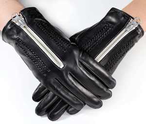 Mitaines thermiques en cuir pour hommes et femmes, avec fermeture éclair, coupe-vent, imperméables, antidérapantes, pour le ski, la neige, le snowboard, mitaines d'hiver - Product Image 3