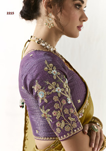 ส่าหรีสำหรับเจ้าสาวเสื้อส่าหรีผ้าไหมพร้อมเสื้อตัวส่าหรีสไตล์อินเดีย - Product Image 2