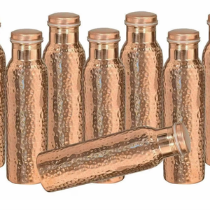 Antique Creations Pure Copper Hammered Antique Finish Water Bottle 950ml Portable Yoga Travel - Product Image 1