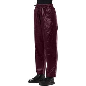 Women Leather Pants High Waist Regular Fit Stretch Faux Leather Straight Trousers Windproof Breathable Summer Casual Streetwear - Product Image 2