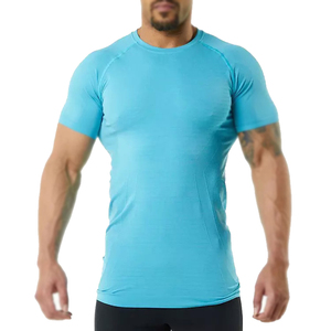 Camiseta de Manga Corta Rosa para Hombre, de Secado Rápido, Corte Ajustado, Cuello Redondo, Tejida, Informal - Product Image 6