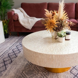 Table basse en nacre de haute qualité, best-seller, faite à la main, table ronde en nacre pour la décoration de la maison, salon, meubles de maison - Product Image 2