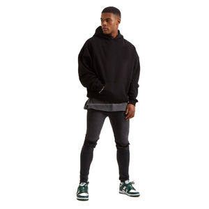 Sweat à capuche en coton mélangé coréen pour homme, élégant, confortable, adapté à tous, durable, avec des couleurs tendance, doté d'une impression en relief - Product Image 5