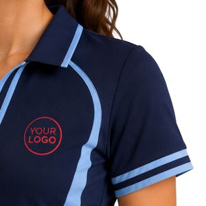 Ensemble polo et jupe plissée bleu marine pour femme, vêtements de sport personnalisés, respirants, à séchage rapide, haute performance - Product Image 4