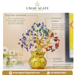 Vente en gros de cristaux de guérison faits à la main de qualité supérieure, arbre Feng Shui 7 chakras, pierre naturelle, décoration d'intérieur, cadeau - Product Image 2