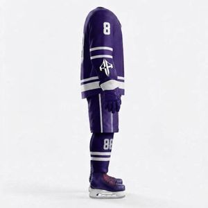 Conjunto de Uniforme de Hockey sobre Hielo RIVIAN ATLANTIC de Color Sólido con Impresión por Transferencia de Calor, 100% Poliéster de Primera Calidad para Hombre - Product Image 4