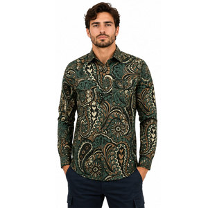 Camisa de Trabajo Unisex de Manga Larga, Algodón, Estampado Paisley, Antiestática, Impermeable, Tallas Grandes, Cómoda, Uniforme de Moda - Product Image 4