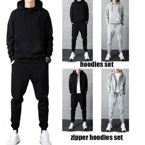 Ensemble de survêtement d'hiver pour homme avec cordon de serrage, imprimé ou uni, vente en gros, personnalisable, deux pièces, 100 % coton - Product Image 6