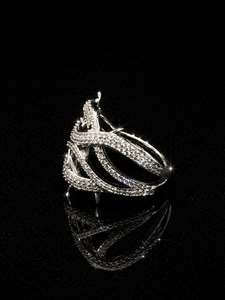 Sparkling Heart Moissanite Cluster <b>Ring</b> Infinity Love Letter Pendant Silver Tone <b>Crystal</b> Jewelry Romantic Custom Design Gift - Product Image 4