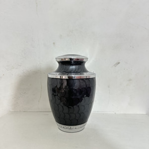 Urnas de Cremación de Aluminio Personalizadas al por Mayor para Cenizas Humanas con Acabado Negro Perla y Grabado, Urnas de la Mejor Calidad - Product Image 2