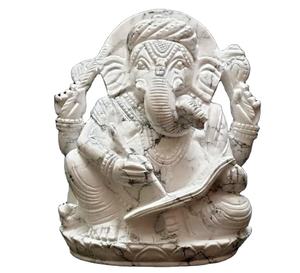 Estatua de Ganesha hecha a mano en estilo religioso, estatuilla de piedras preciosas naturales, piedra curativa de cristal, venta al por mayor, talla grabada de India - Product Image 1