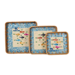 Plateau en rotin nacre, directement de l'usine, pour une présentation intérieure élégante, décoration d'intérieur, vente en gros Vietnam - Product Image 1