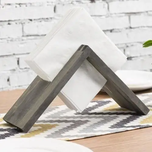Porte-serviettes rond en bois de qualité supérieure, élégant organisateur de table pour la maison, les dîners, les restaurants, les mariages et la décoration de fête - Product Image 5